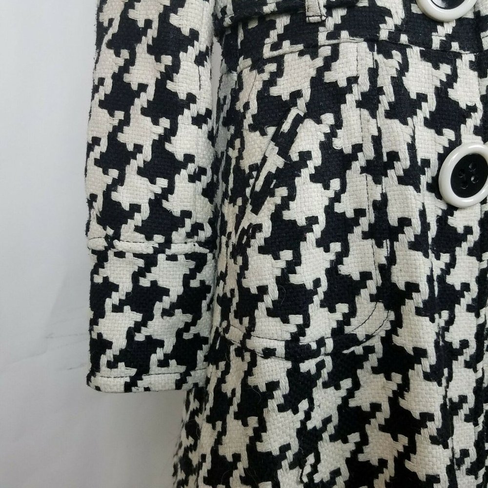XOXO Womens Coat Houndstooth Black Size S - Picture 4 of 8